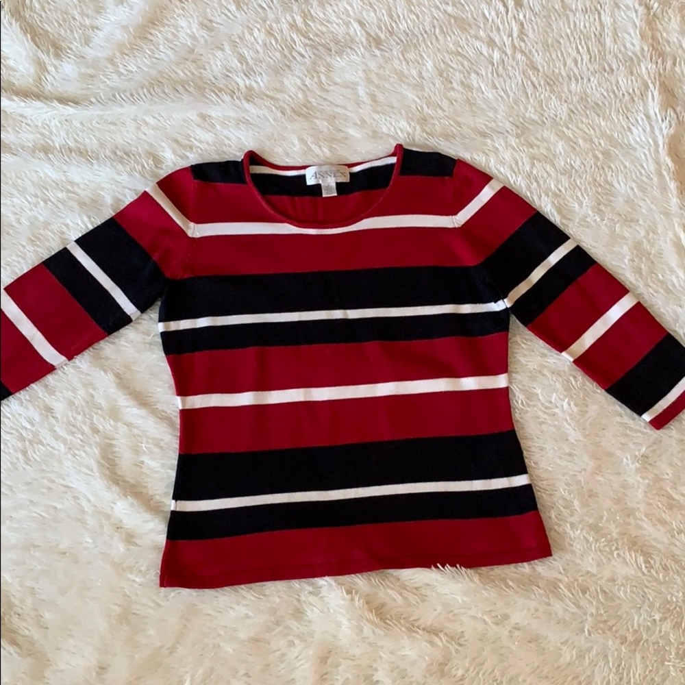 casual corner annex m striped shirt